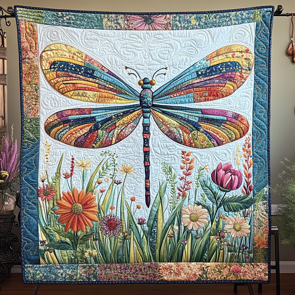 Dragonfly Dance Quilted Blanket Bedroom Decor Christmas Family Christmas Gifts - Marykun