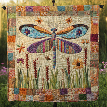 Dragonfly Dance Quilted Blanket Bedroom Decor Christmas Novelty Dragonfly Gifts - Marykun