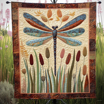 Dragonfly Reflection Quilted Blanket Best Throw Blanket Dragonfly Gift Items - Marykun