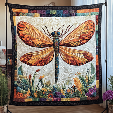 Dragonfly Wings Quilted Blanket Winter Decor Blanket Dragonfly Gifts For Mom - Marykun