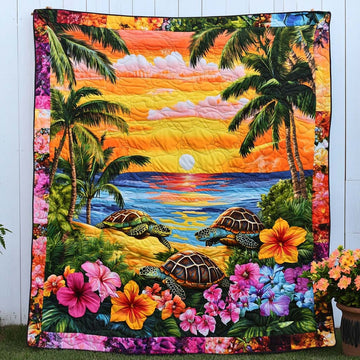 Dreamy Turtle Drift Quilted Blanket Christmas Holiday Presents For Turtle Lovers - Marykun