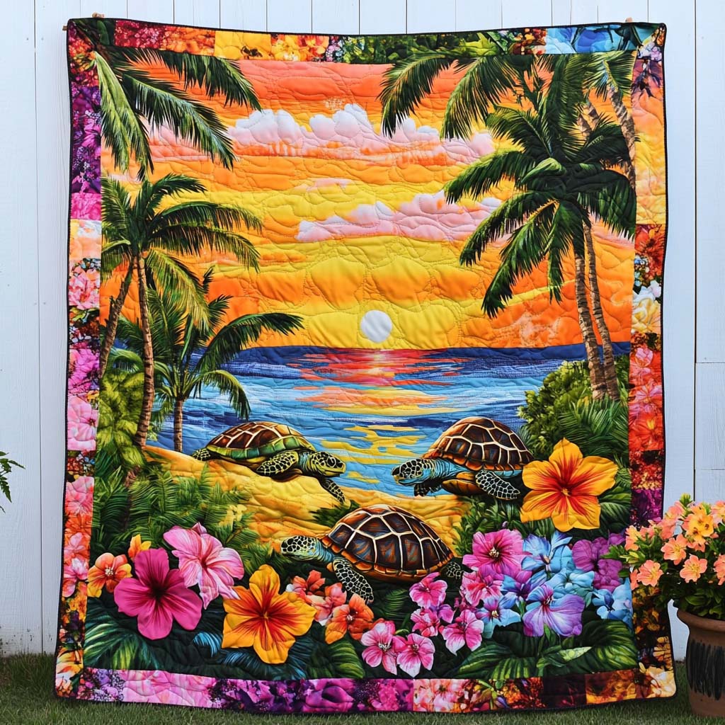 Dreamy Turtle Drift Quilted Blanket Christmas Holiday Presents For Turtle Lovers - Marykun