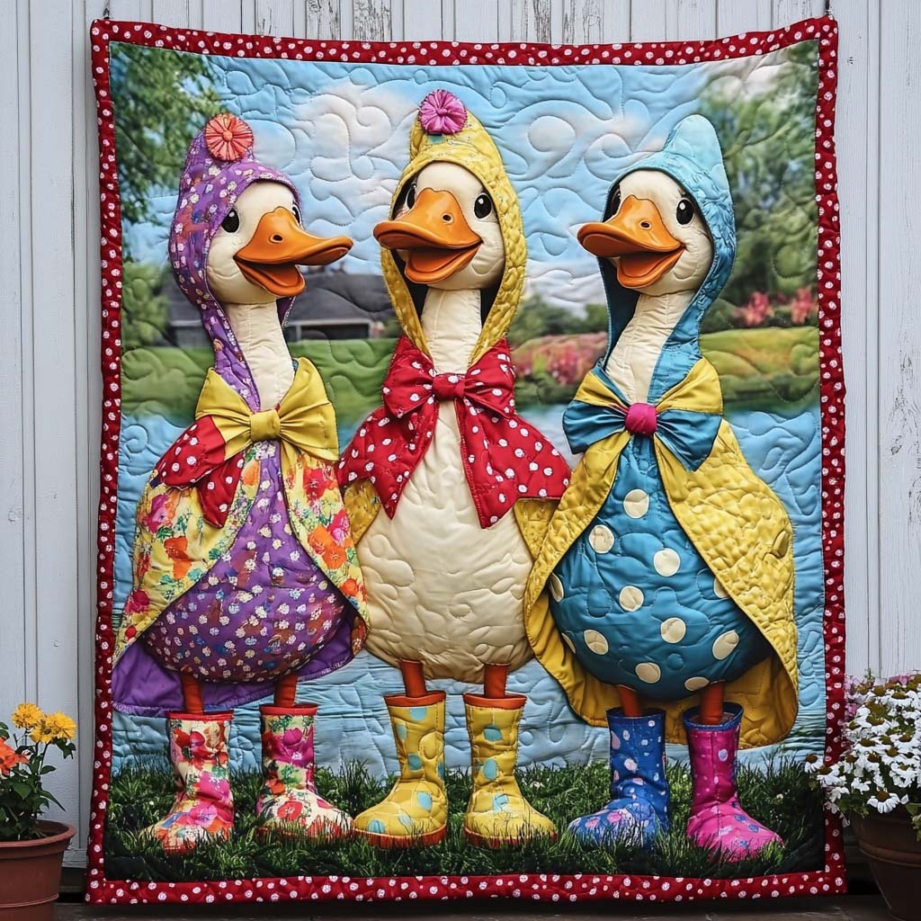 Duck Meadow Joy Quilted Blanket Bedroom Decor Family Xmas Gift Ideas - Marykun