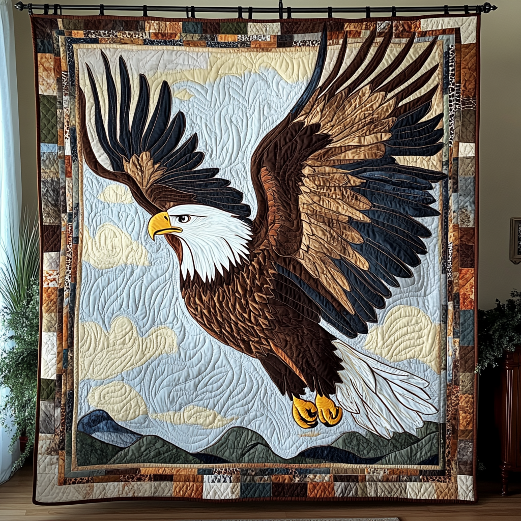Eagle Rise Quilted Blanket Holiday Throw Blanket Christmas Gifts For Duck Hunters - Marykun