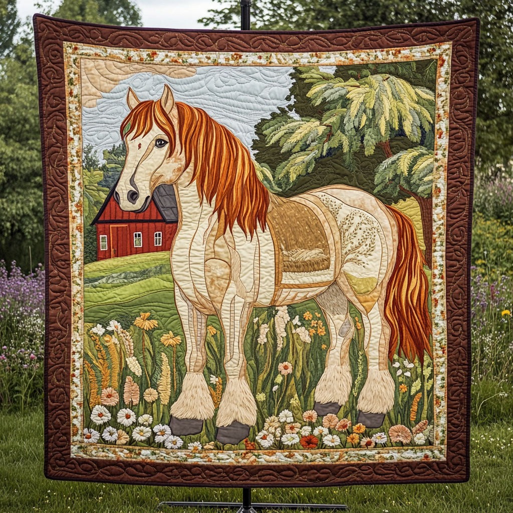 Elegant Clydesdale Quilted Blanket Best Couch Throw Blanket Best Gifts Horse Lovers - Marykun