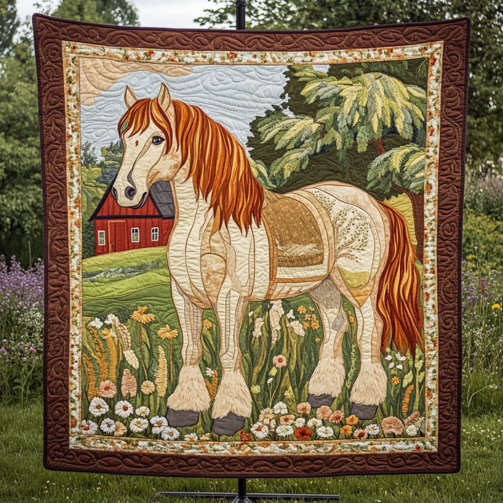 Elegant Clydesdale Quilted Blanket Best Couch Throw Blanket Best Gifts Horse Lovers - Marykun