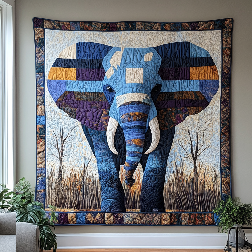 Elegant Elephant Quilted Blanket Xmas Holiday Gifts For Bear Lovers - Marykun