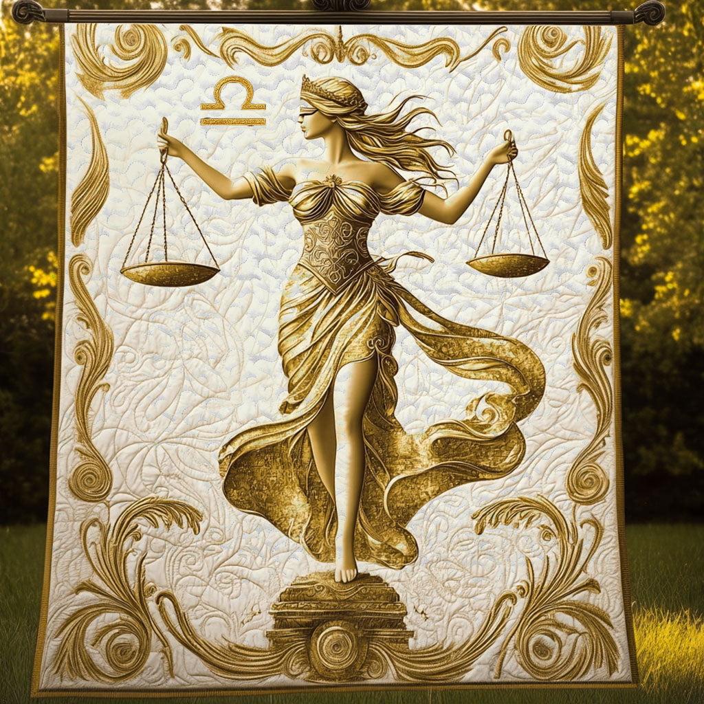 Elegant Libra Lady Quilted Blanket Best Throw Blanket Libra Themed Gifts - Marykun
