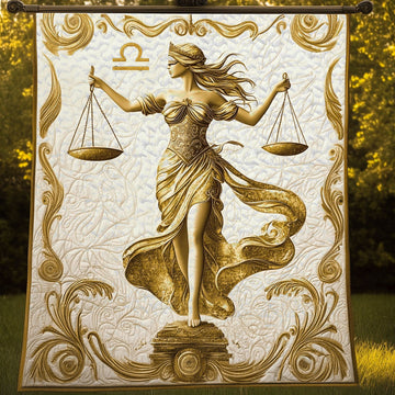 Elegant Libra Lady Quilted Blanket Best Throw Blanket Libra Themed Gifts - Marykun