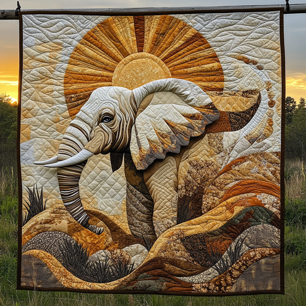 Elephant Harmony Quilted Blanket Xmas Holiday Bear Lovers Gifts For Him - Marykun