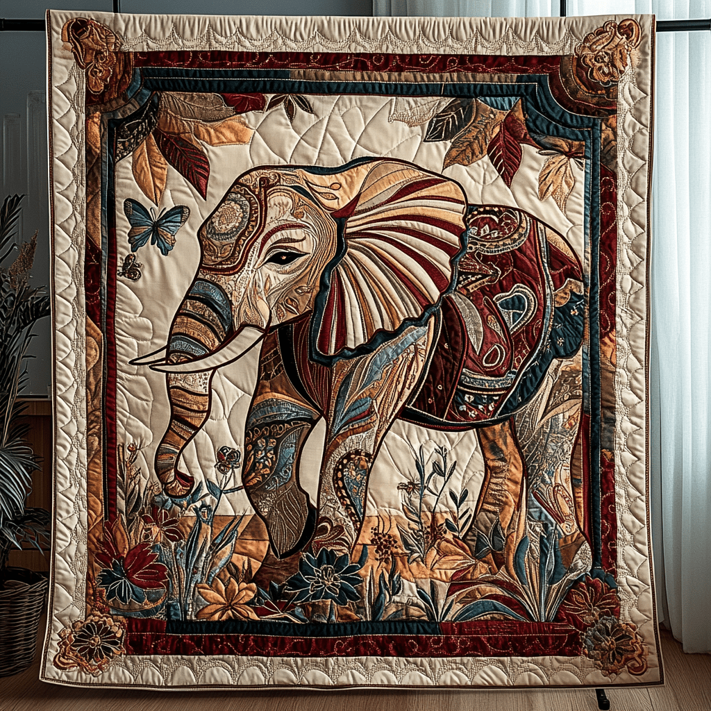 Elephant Heritage Quilted Blanket Christmas Throw Blanket Gifts For A Turtle Lover - Marykun