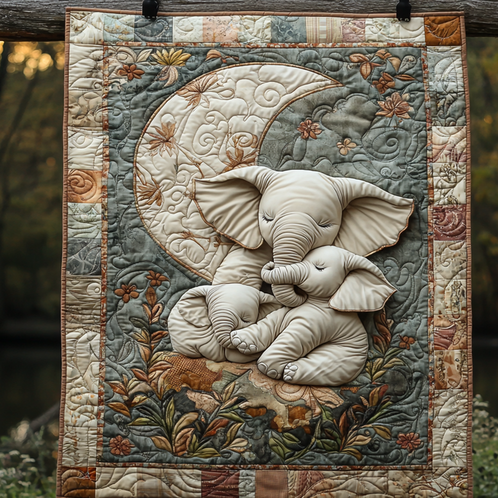 Elephant Hugs Quilted Blanket Xmas Holiday Black History Month Gifts - Marykun