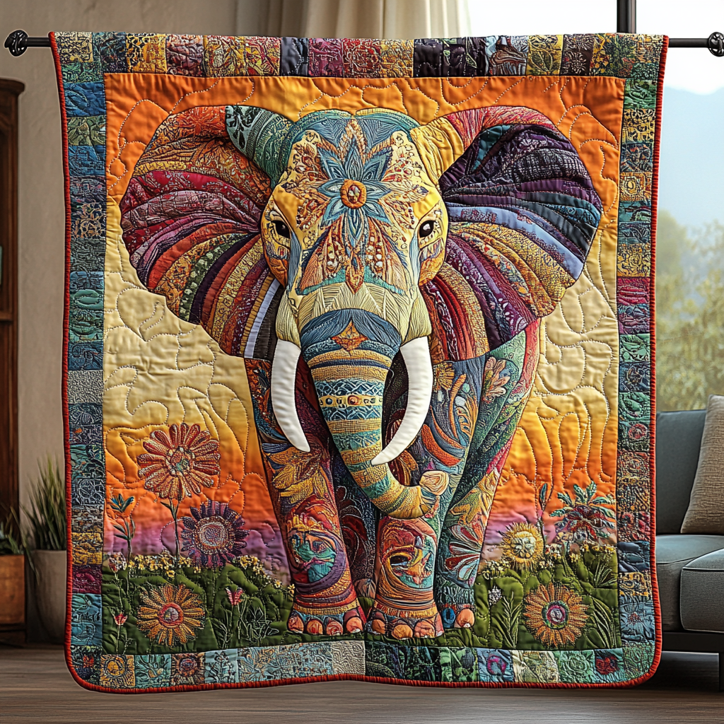 Elephant Kingdom Quilted Blanket Bedroom Xmas Decor Christmas Presents For Mother In Law - Marykun