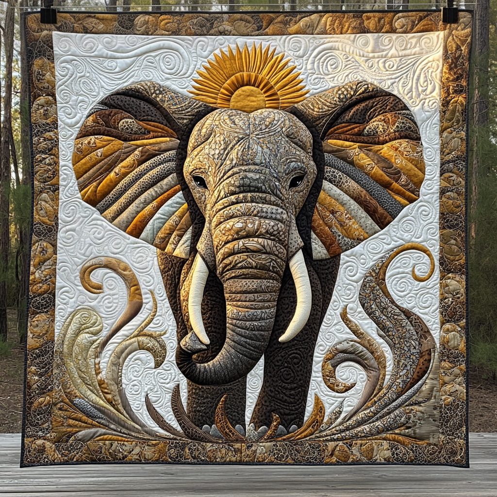 Elephant Majesty Quilted Blanket Christmas Room Decor Best Elephant Gifts Women - Marykun