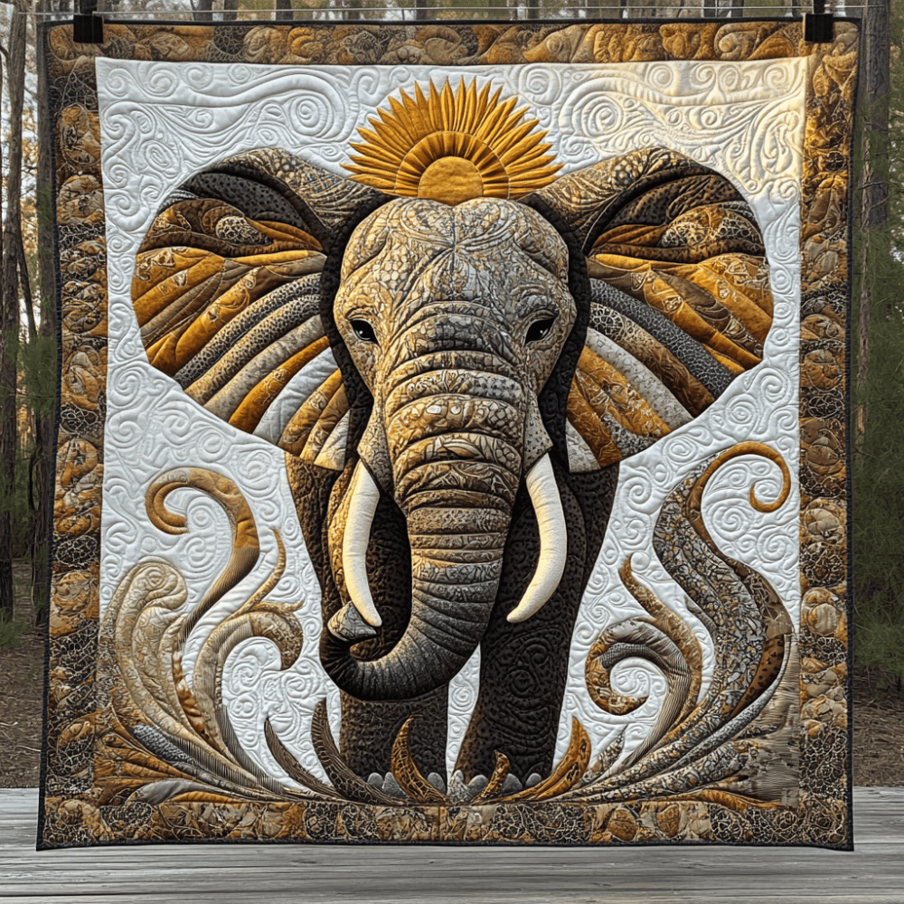 Elephant Majesty Quilted Blanket Christmas Room Decor Best Elephant Gifts Women - Marykun