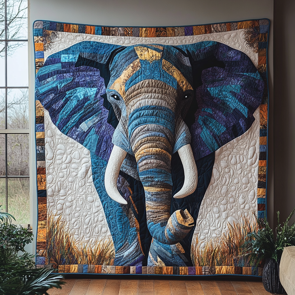 Elephant Power Quilted Blanket Christmas Throw Blanket Bear Gifts For Him Her - Marykun