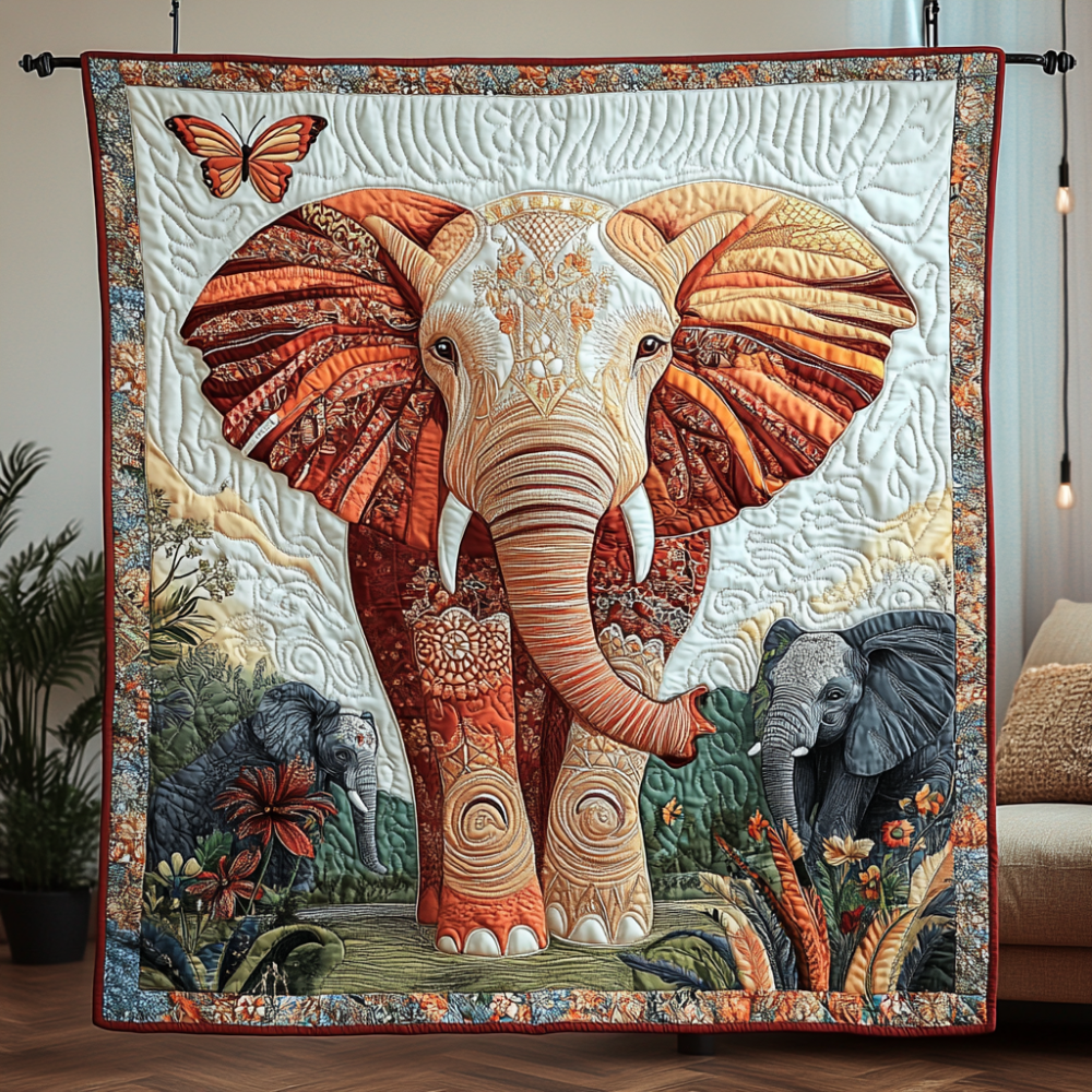 Elephant Pride Quilted Blanket Nice Throw Blanket Turtle Themed Gifts For Adults - Marykun