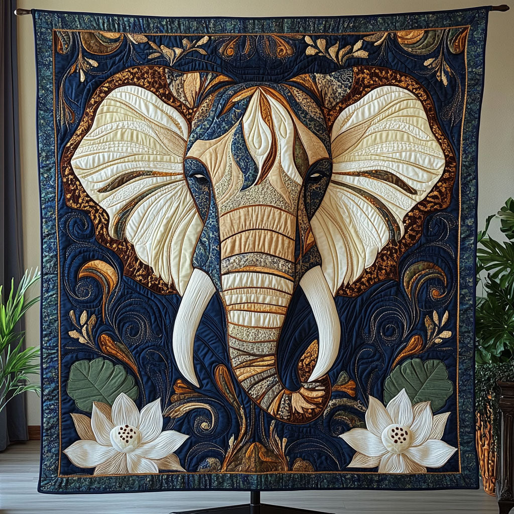 Elephant Reverie Quilted Blanket Holiday Throw Blanket Hummingbird Themed Gifts - Marykun
