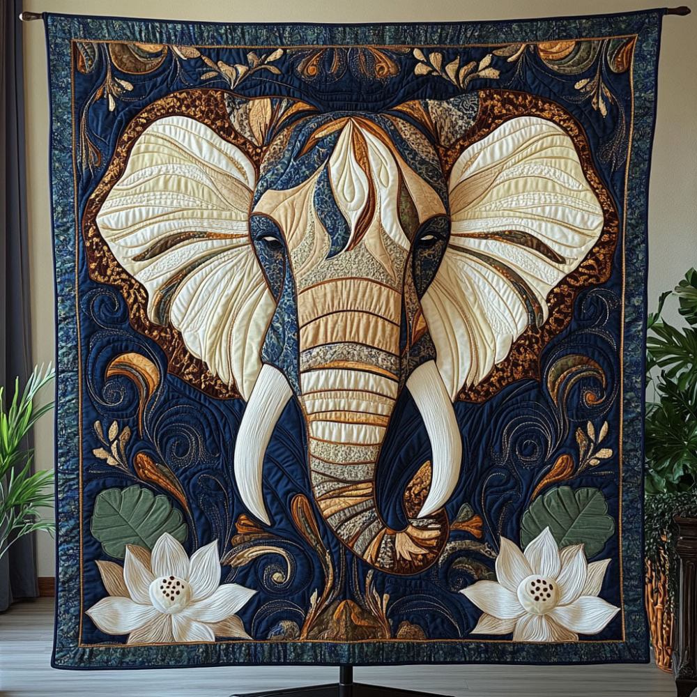 Elephant Reverie Quilted Blanket Holiday Throw Blanket Hummingbird Themed Gifts - Marykun