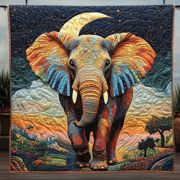 Elephant Tranquil Quilted Blanket Christmas Room Decor Beach Lover Gifts For Him - Marykun