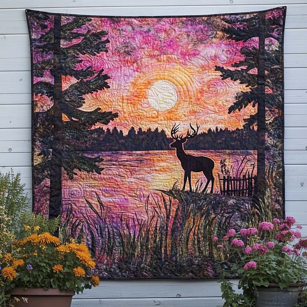 Enchanted Stag Quilted Blanket Best Couch Throw Blanket Presents For Deer Hunters - Marykun