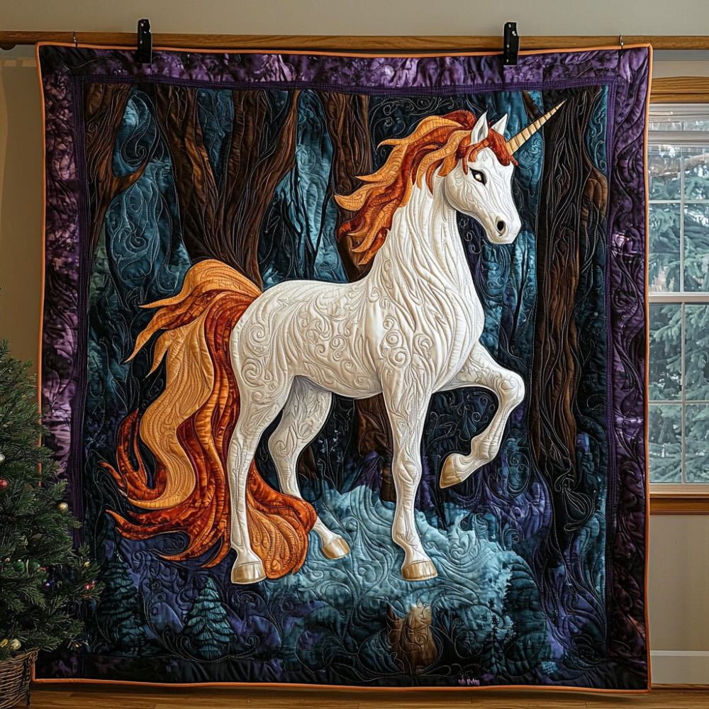 Enchanted Unicorn Quilted Blanket Winter Decor Blanket Unicorn Stuff For Adults - Marykun