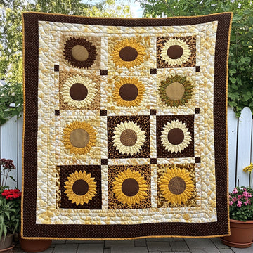 Endless Bloom Quilted Blanket Best Couch Throw Blanket Sunflower Gifts For Mom - Marykun
