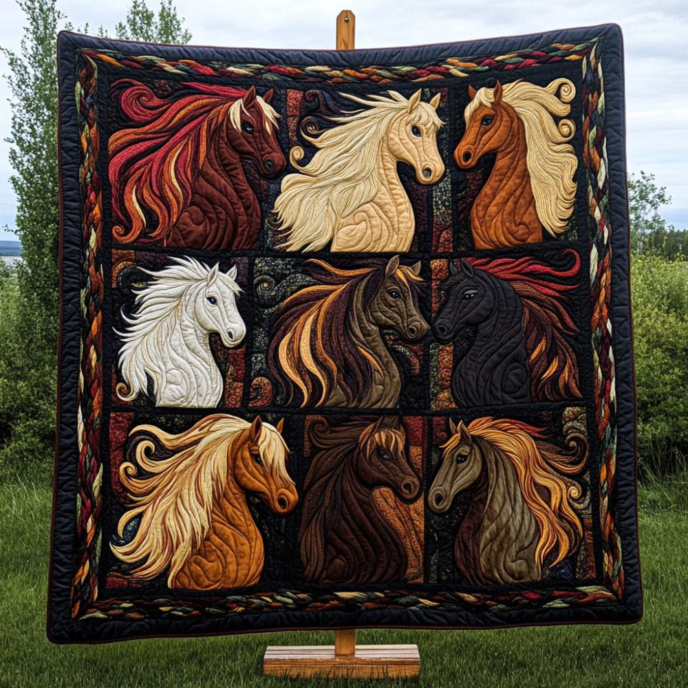 Equestrian Elegance Quilted Blanket Christmas Bedroom Decor Gifts To Get Horse Lovers - Marykun