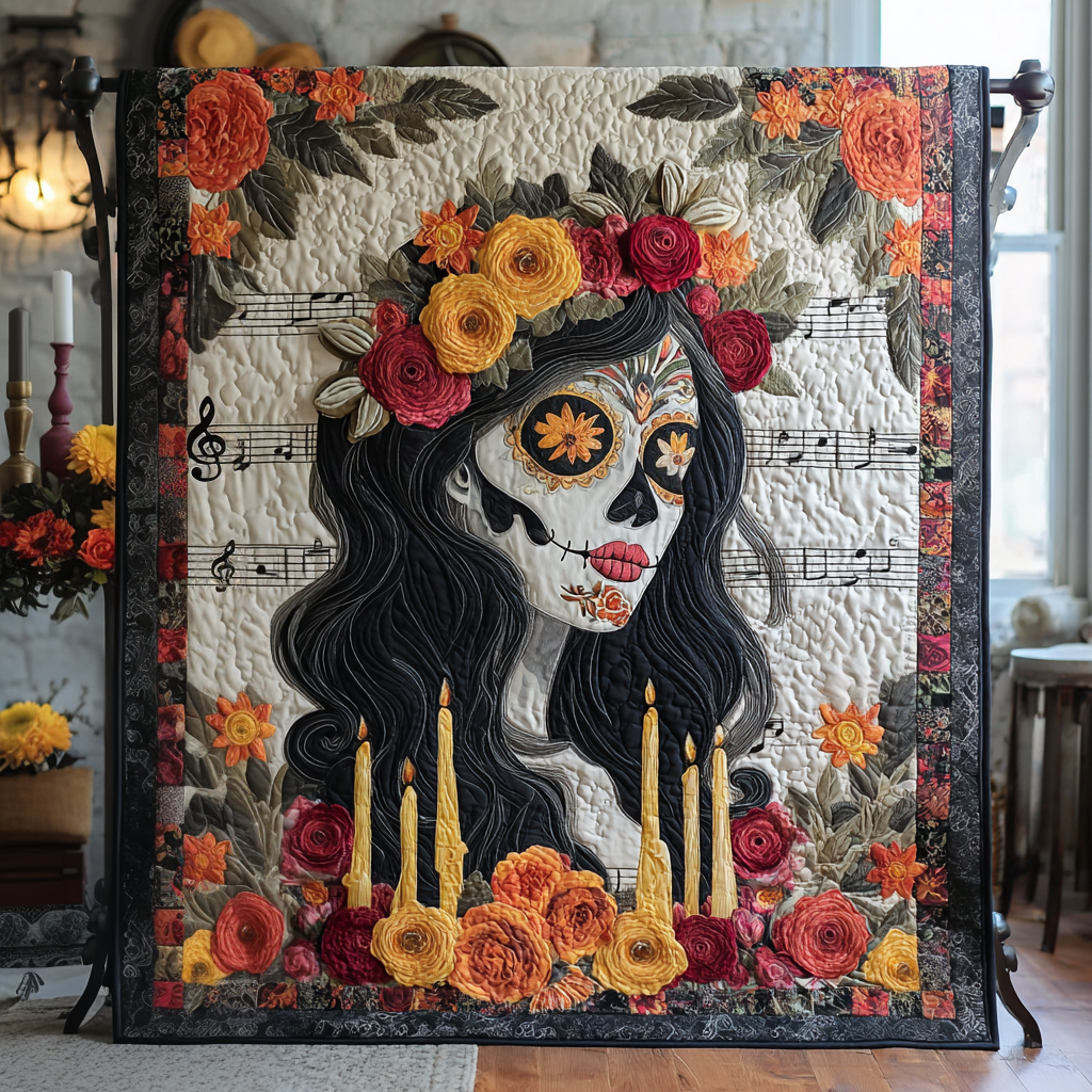 Eternal Catrina Quilted Blanket Day Of The Dead Blanket Gifts For The Family Christmas - Marykun