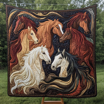 Eternal Gallop Quilted Blanket Christmas Throw Blanket Gifts For Someone Who Loves Horses - Marykun