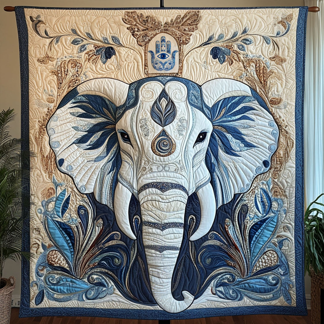 Eternal Wanderer Quilted Blanket Winter Decor Blanket Christmas Presents For Elephant Lovers - Marykun