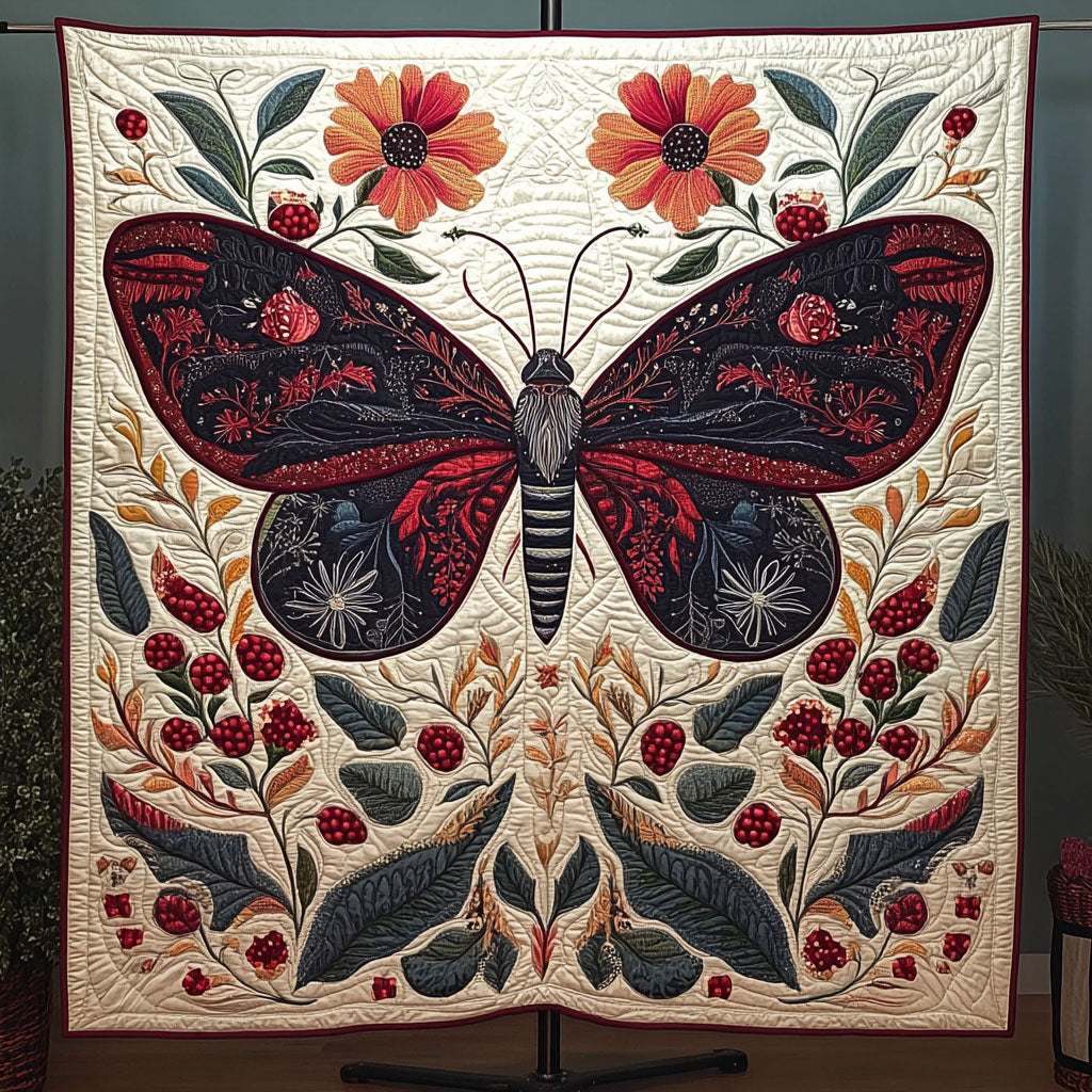 Ethereal Hover Quilted Blanket Christmas Throw Blanket Butterfly Gifts For Friends - Marykun