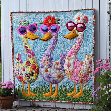 Evening Duck Song Quilted Blanket Cute Bedroom Decor Camping Gifts For Dad - Marykun
