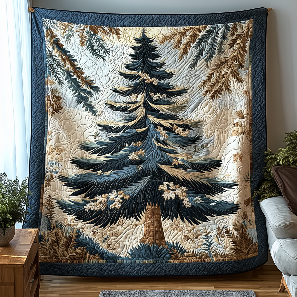 Evergreen Majesty Quilted Blanket Cozy Home Bedding Unique Gifts For Nature Lovers - Marykun