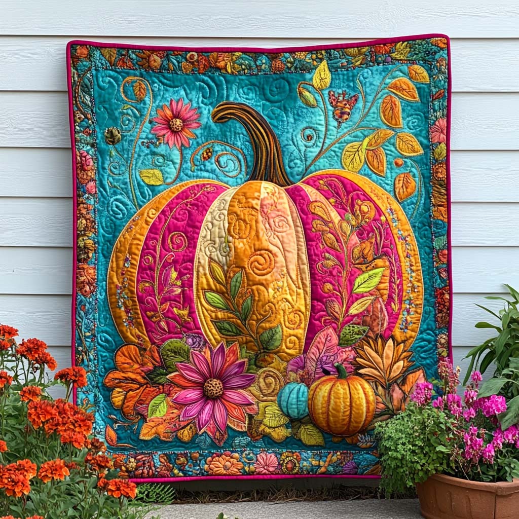 Fall Harvest Glow Quilted Blanket Autumn Bed Throw Christmas Presents For Relatives - Marykun