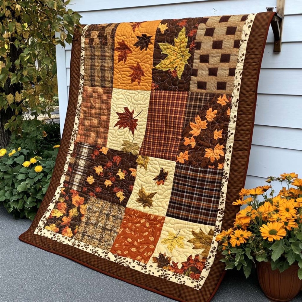 Fall Maple Magic Quilted Blanket Fall Cozy Blankets Family Xmas Gift Ideas - Marykun