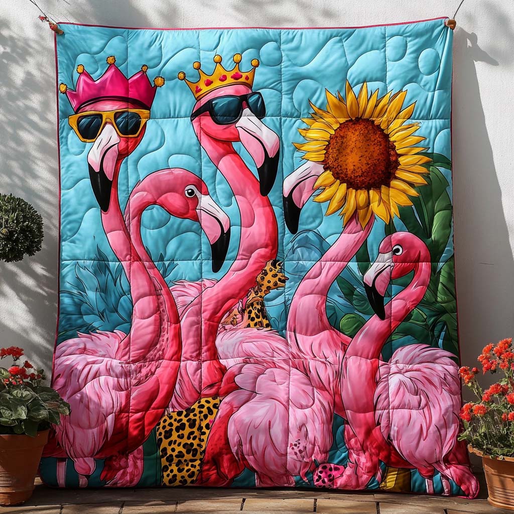 Fancy in Pink Quilted Blanket Bedroom Decor Christmas Flamingo Theme Gifts - Marykun
