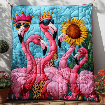 Fancy in Pink Quilted Blanket Bedroom Decor Christmas Flamingo Theme Gifts - Marykun