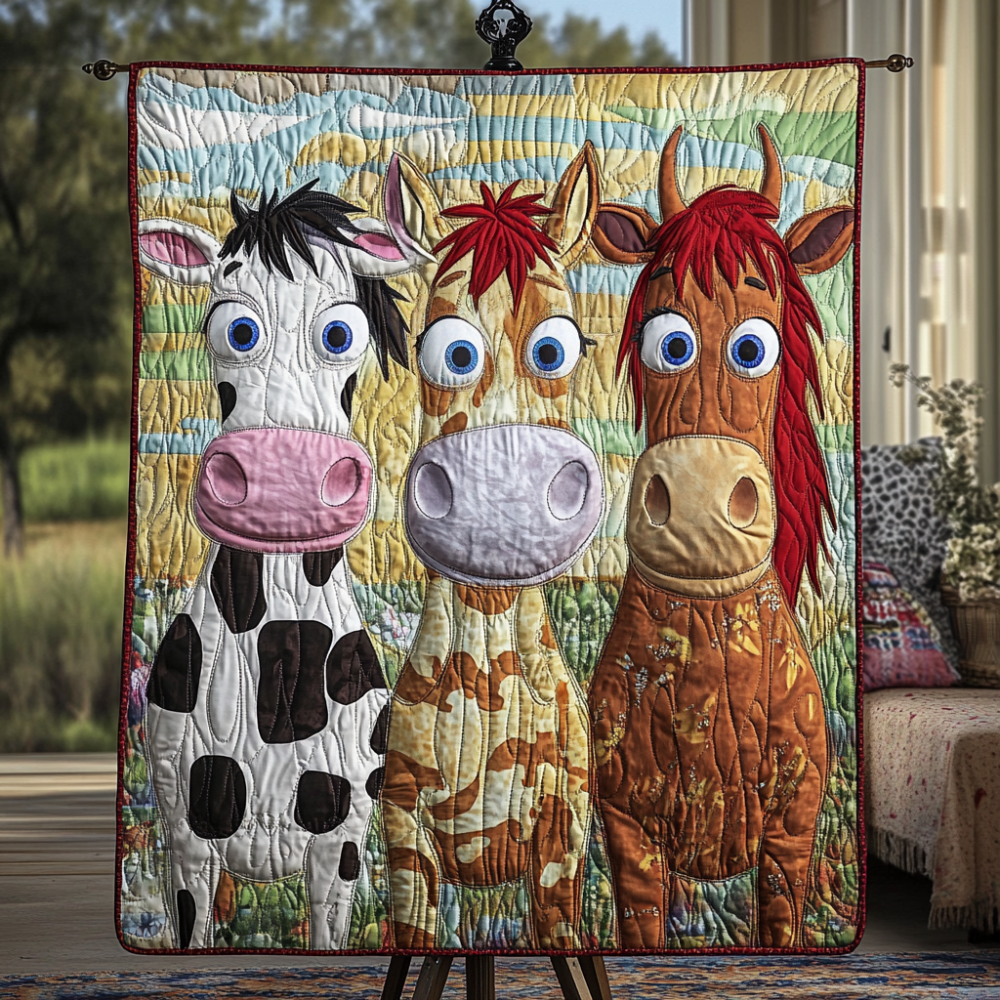 Farm Funnies Quilted Blanket Best Couch Throw Blanket Christmas Gift For Farmers - Marykun