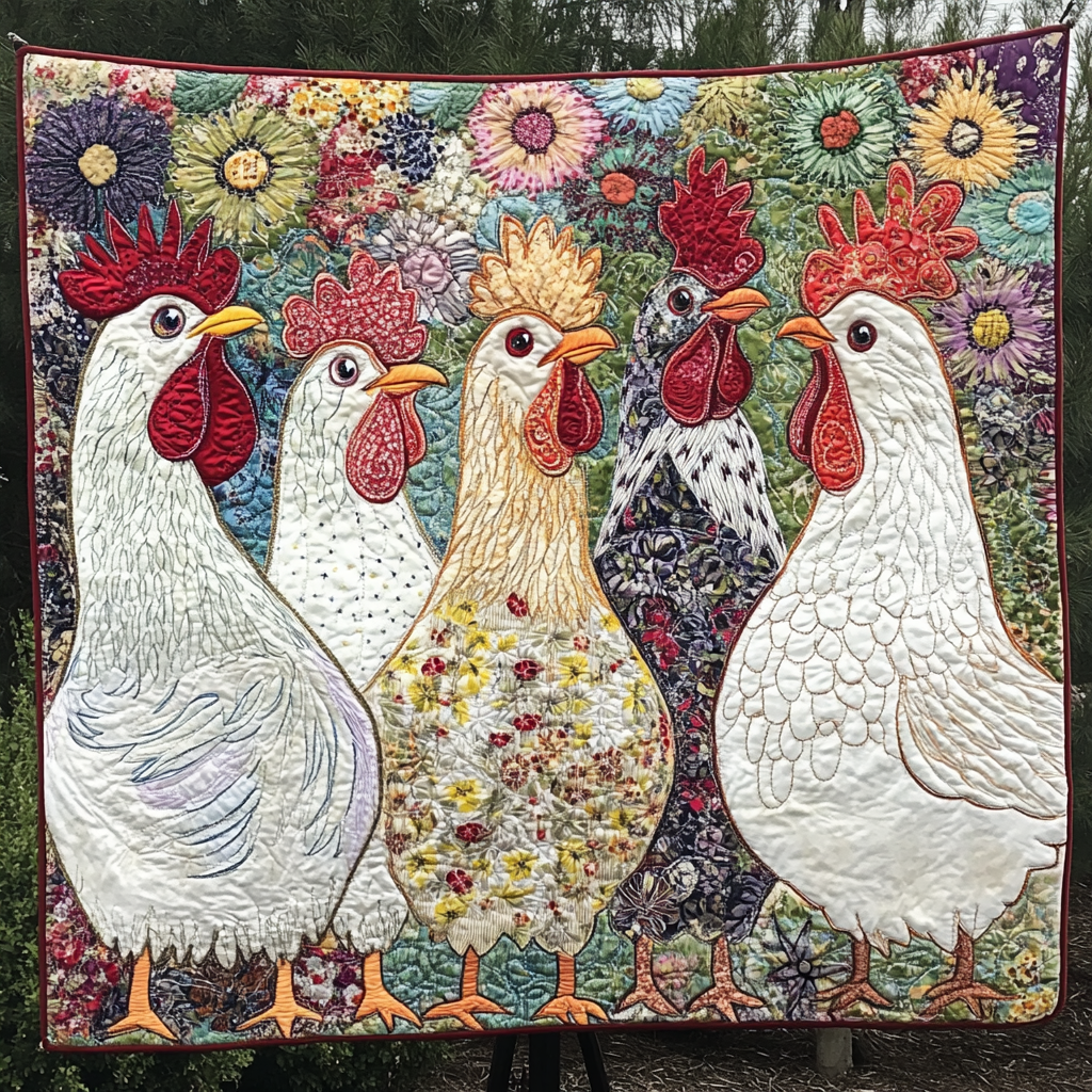 Farm Garden Hens Quilted Blanket Home Bedding Decor Gift For Dragon Lover - Marykun