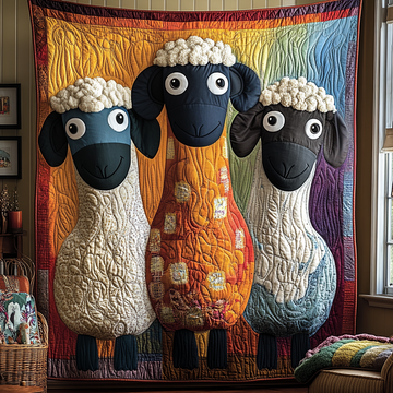 Farmhouse Laughter Sheeps Quilted Blanket Best Couch Throw Blanket Sheep Christmas Presents - Marykun