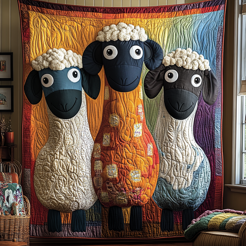 Farmhouse Laughter Sheeps Quilted Blanket Best Couch Throw Blanket Sheep Christmas Presents - Marykun