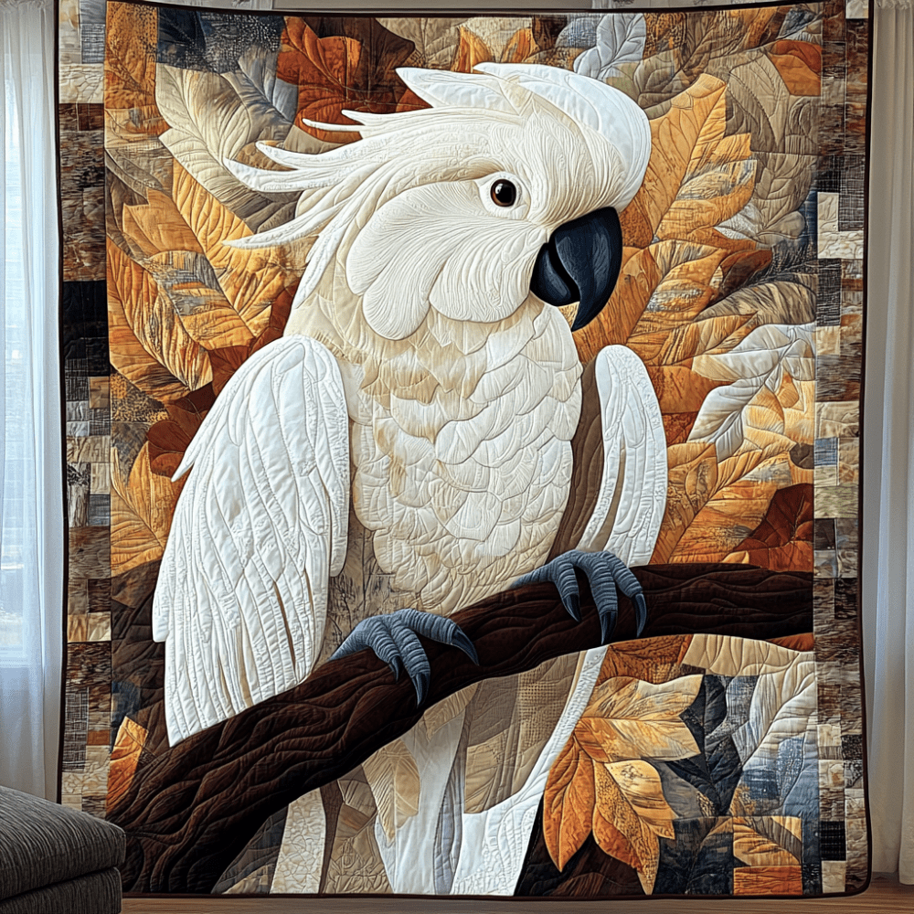Feathered Friend Quilted Blanket Bedroom Decor Parrot Themed Gifts - Marykun