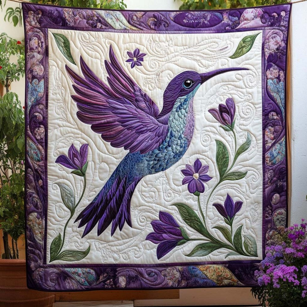 Feathered Grace Quilted Blanket Xmas Holiday Gift For Elephant Lovers - Marykun