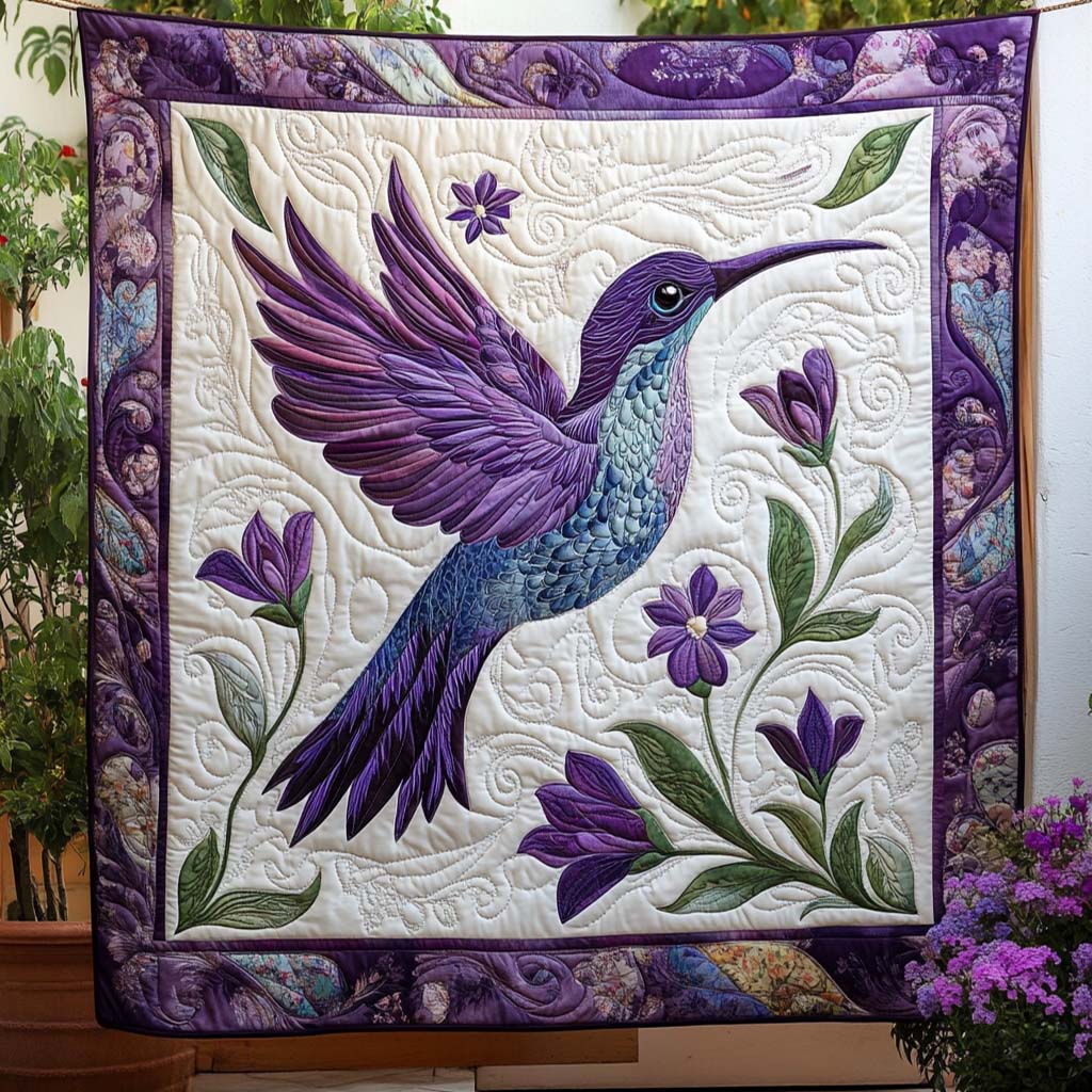 Feathered Grace Quilted Blanket Xmas Holiday Gift For Elephant Lovers - Marykun