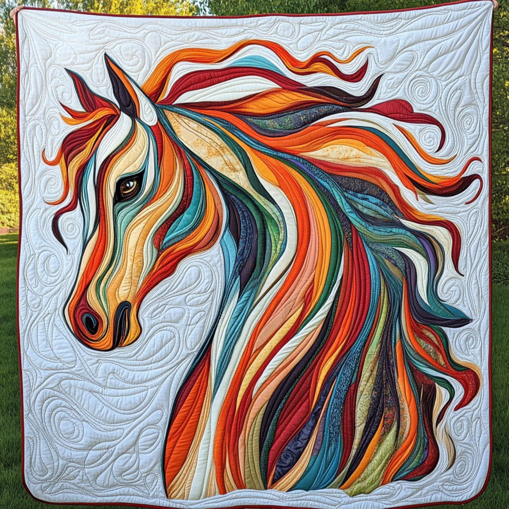 Fierce Gallop Quilted Blanket Sofa Couch Throw Blanket Horsey Gifts For Friends - Marykun