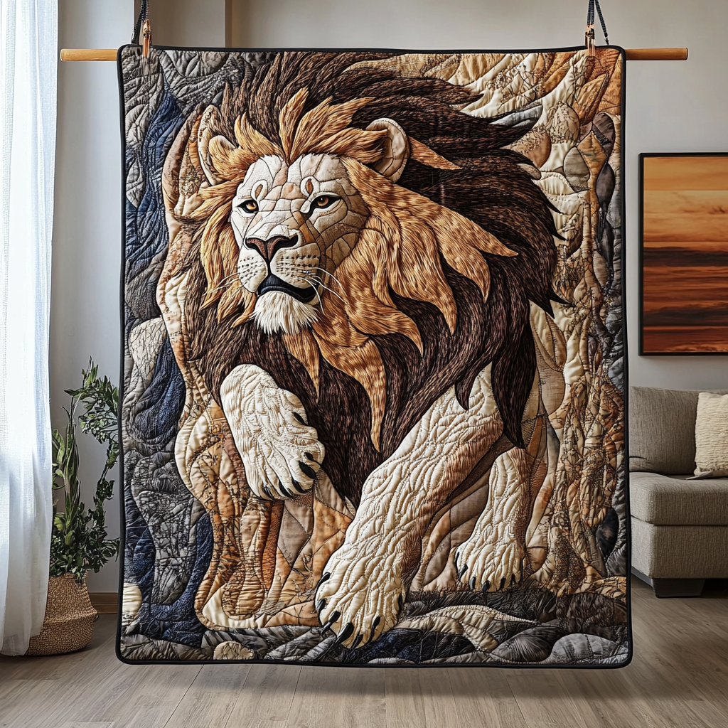 Fierce Roar Quilted Blanket Sofa Couch Throw Blanket Best Gifts For Lion Lovers For Him - Marykun
