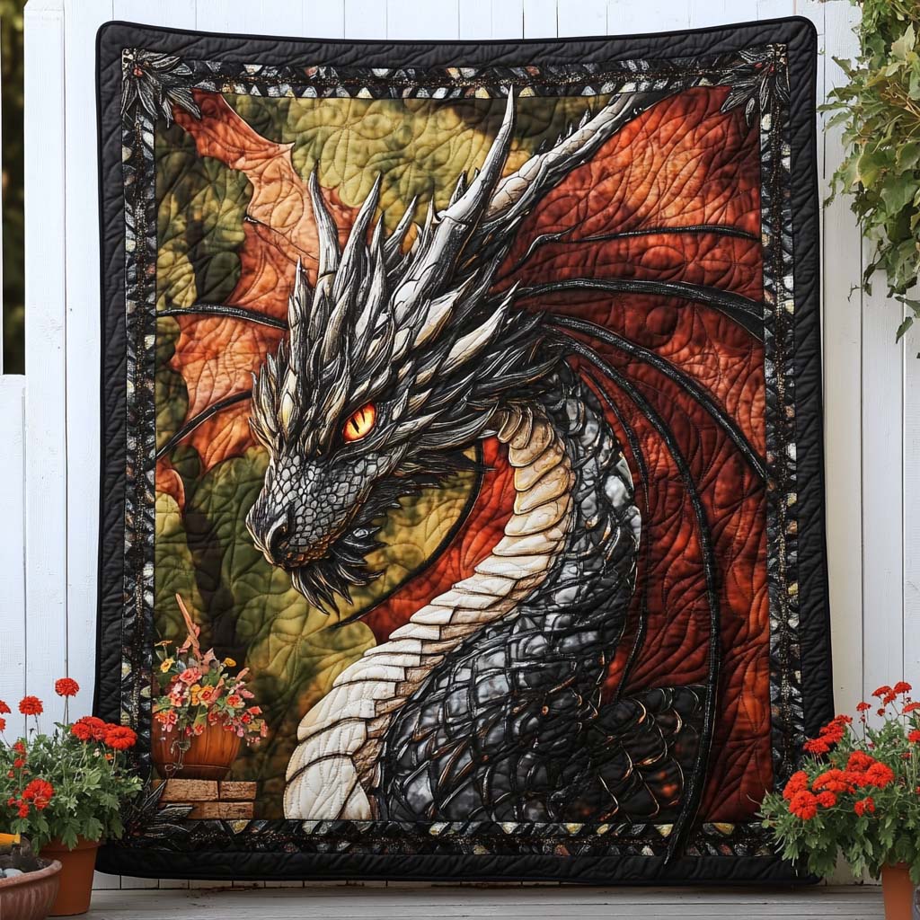 Firebound Legacy Quilted Blanket Best Throw Blanket Dragon Themed Gifts For Adults - Marykun