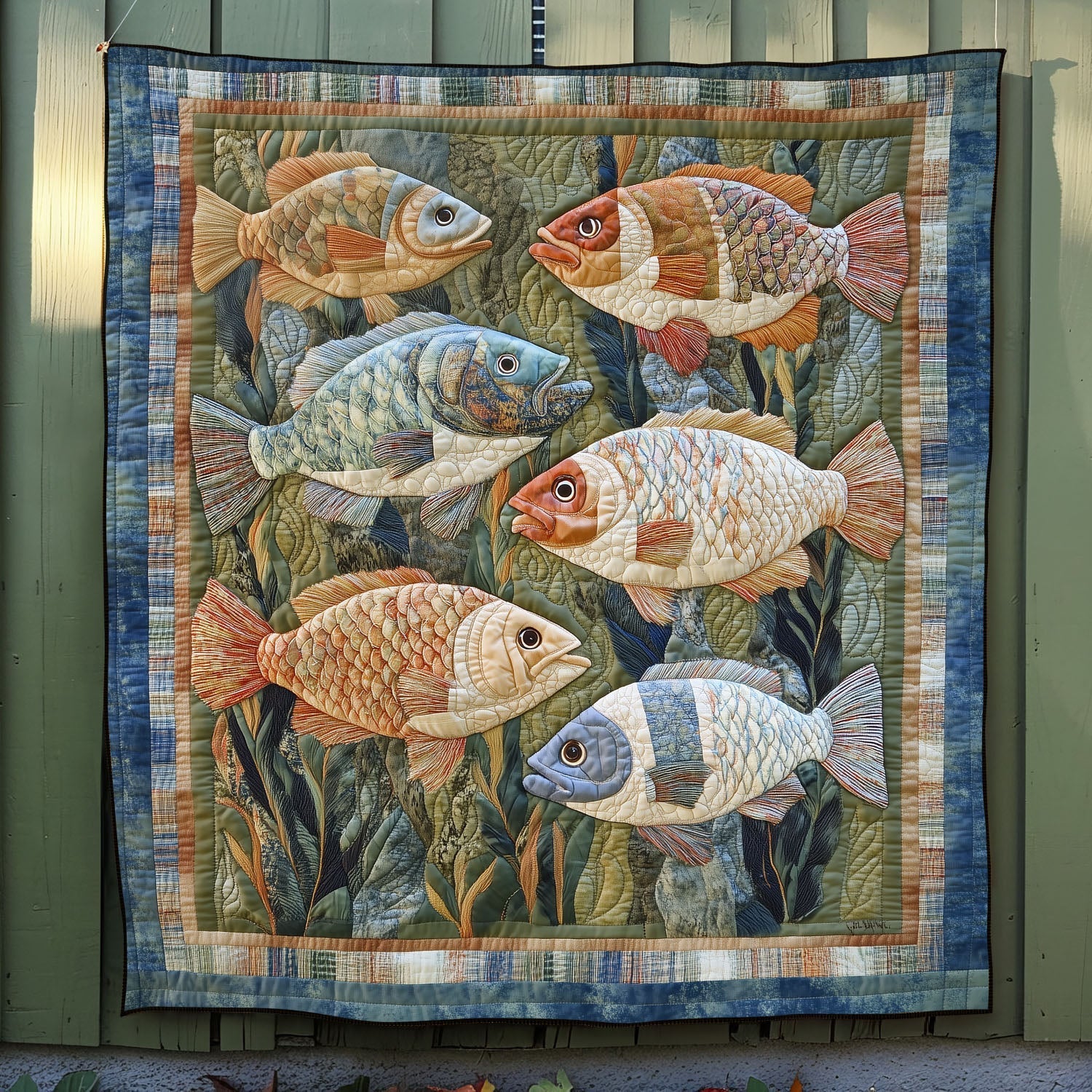 Fishing for Fun Quilted Blanket Bed Christmas Decor Frog Gifts For Him - Marykun