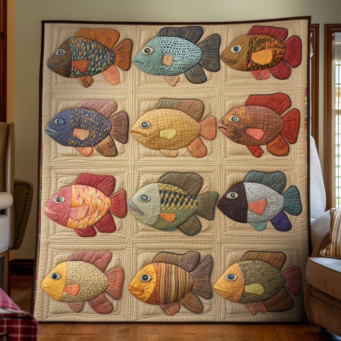 Fishy Tales Quilted Blanket Sofa Couch Throw Blanket Awesome Fishing Lover Gift Ideas - Marykun